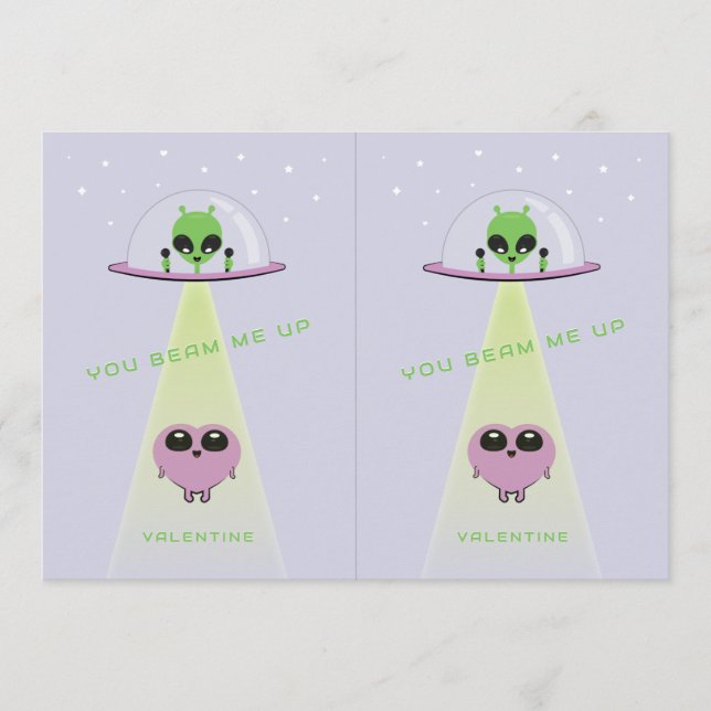 Carte De Remerciements Cuttable UFO Kids Valentine Cards | Purple (Devant)