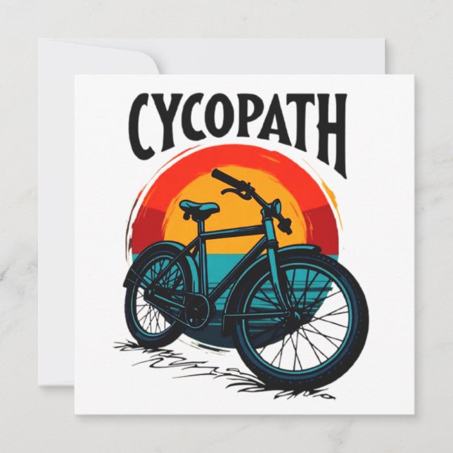 Carte De Remerciements Cycopath : Vélo énergétique avec le soleil couchan (Devant)
