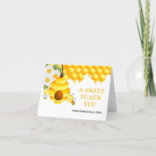 Carte de remerciements d'abeilles au miel doux