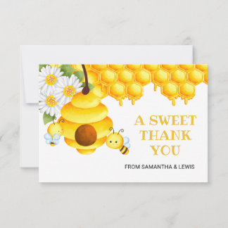 Carte de remerciements d'abeilles au miel doux