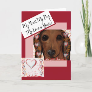 Carte De Remerciements Dachshund rouge  