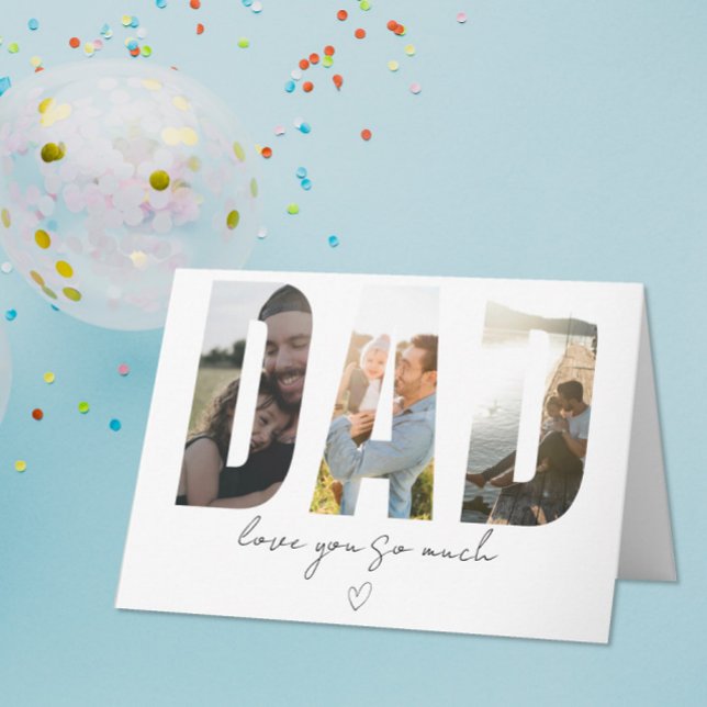 Carte De Remerciements DAD Photo Collage Card – Custom Message (Créateur téléchargé)