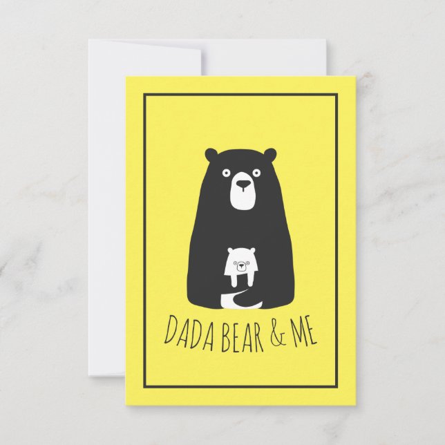 Carte De Remerciements DADA BEAR & MOI | Papa Enfants Fille Fils Dada Bea (Devant)