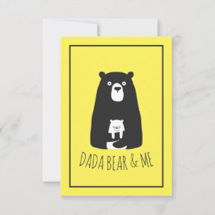 Carte De Remerciements DADA BEAR & MOI Papa Enfants Fille Fils Dada Bea