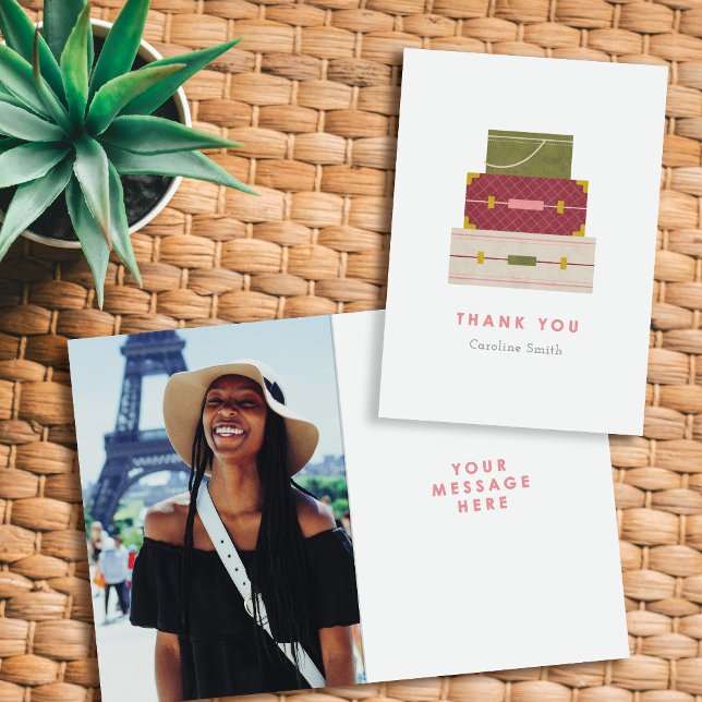 Carte de remerciements d'adieu Red Green Luggages (Créateur téléchargé)