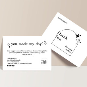 Carte de remerciements d'affaires Boho Arch