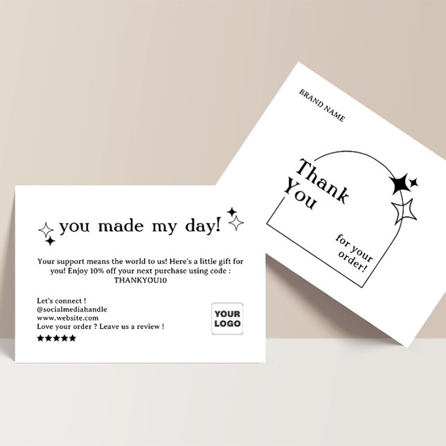 Carte de remerciements d'affaires Boho Arch (Créateur téléchargé)