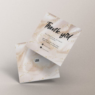 Carte de remerciements d'affaires Gold Satin Parti