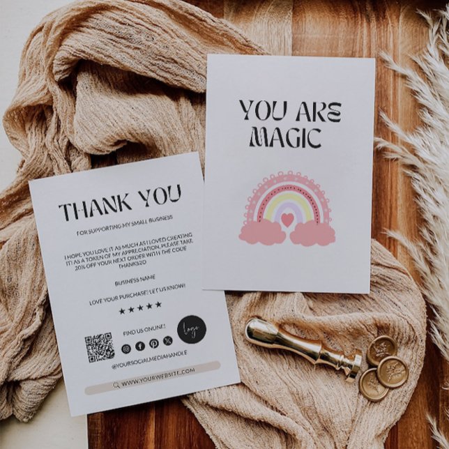 Carte de remerciements d'affaires moderne et modif (Editable Modern Business Thank You Card)