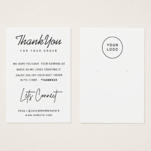 Carte de remerciements d'affichage du logo couleur