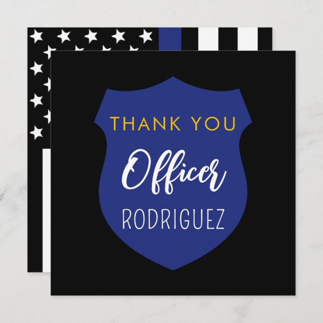 Carte de remerciements d'agent de police (Devant / Derrière)
