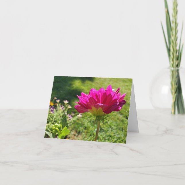 Carte De Remerciements Dahlia rose (Devant)