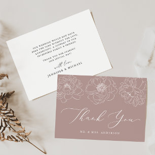 Carte De Remerciements Dainty Floral Mauve Mariage