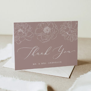 Carte De Remerciements Dainty Floral Mauve Mariage