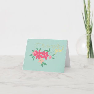 Carte De Remerciements Dainty Turquoise rose minuscule Motif
