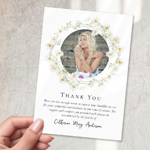 Carte De Remerciements Daisy Photo Bereavity Sympathy Funeral Memorial