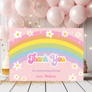 Carte De Remerciements Daisy Rainbow Retro Anniversaire