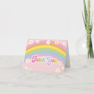 Carte De Remerciements Daisy Rainbow Retro Anniversaire