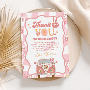 Carte De Remerciements Daisy & Retro Van Pastel Super 1er anniversaire