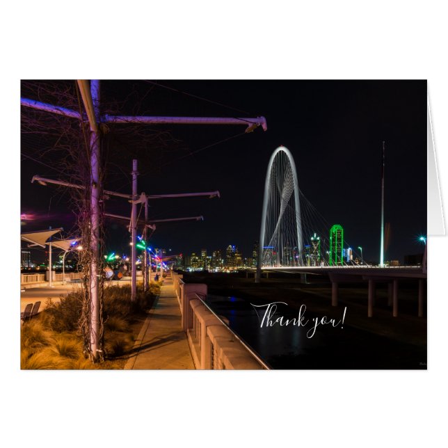 Carte de remerciements Dallas Evening Walk (Devant Horizontal)