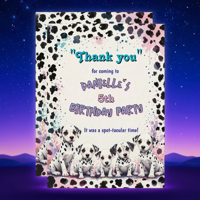 Carte De Remerciements Dalmatian Puppy Spot-tacular Birthday (Créateur téléchargé)