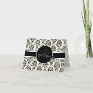 Carte De Remerciements Damask Monogram Wedding Cards