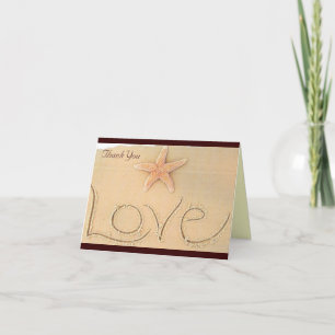 Carte de remerciements d'amour de plage