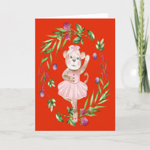 Carte De Remerciements Dancing Bear Valentine Card for Young Girl