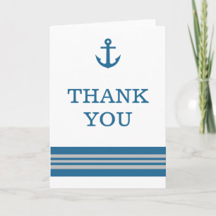 Carte de remerciements d'Ancre marine gris bleu