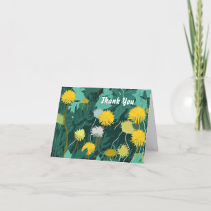 Carte De Remerciements Dandelions jaunes d'été