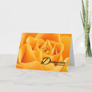 Carte De Remerciements Danke Yellow Rose Blond Allemand