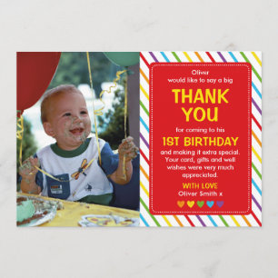 Carte de remerciements d'anniversaire
