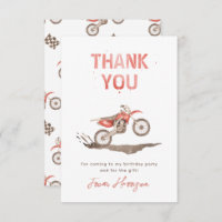 Carte de remerciements d'anniversaire de Dirt Bike