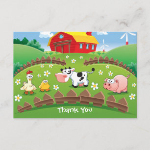 Carte de remerciements d'anniversaire de ferme de