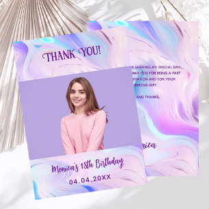 Carte de remerciements d'anniversaire de la photo