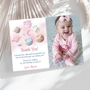 Carte de remerciements d'anniversaire de l'astrona