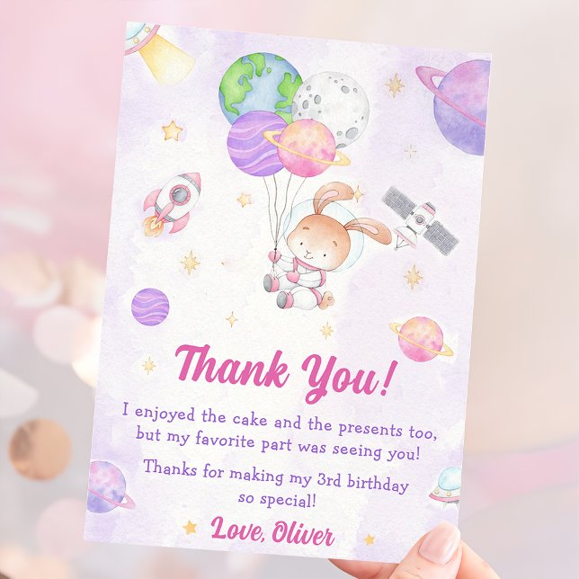 Carte de remerciements d'anniversaire de l'astrona (Créateur téléchargé)