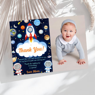 Carte de remerciements d'anniversaire de l'astrona