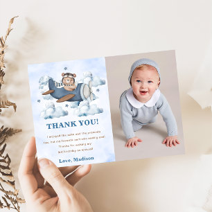 Carte de remerciements d'anniversaire de l'avion V