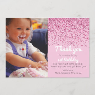 Carte de remerciements d'anniversaire de parties