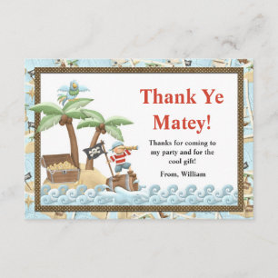 Carte de remerciements d'anniversaire de pirate