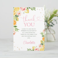 Carte de remerciements d'anniversaire des agrumes