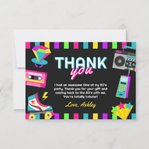 Carte de remerciements d'anniversaire des années 8