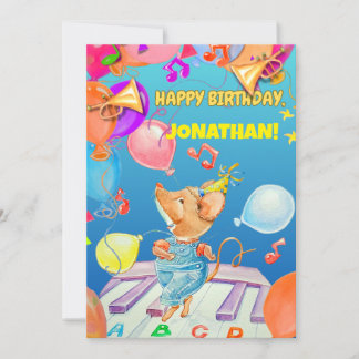 Carte de remerciements d'anniversaire des garçons