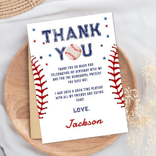 Carte de remerciements d'anniversaire du baseball