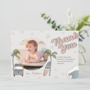 Carte de remerciements d'anniversaire du surf