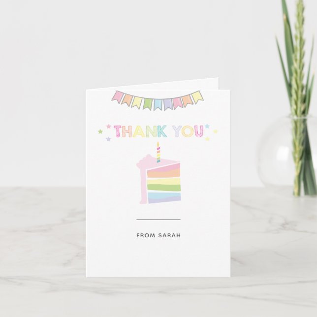 Carte de remerciements d'anniversaire Rainbow (Devant)