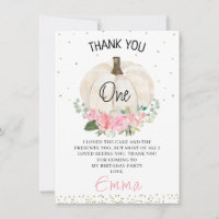 Carte de remerciements d'anniversaire rose Citroui