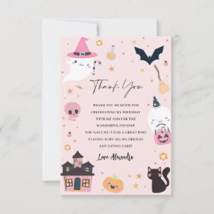 Carte de remerciements d'anniversaire rose Éffraya