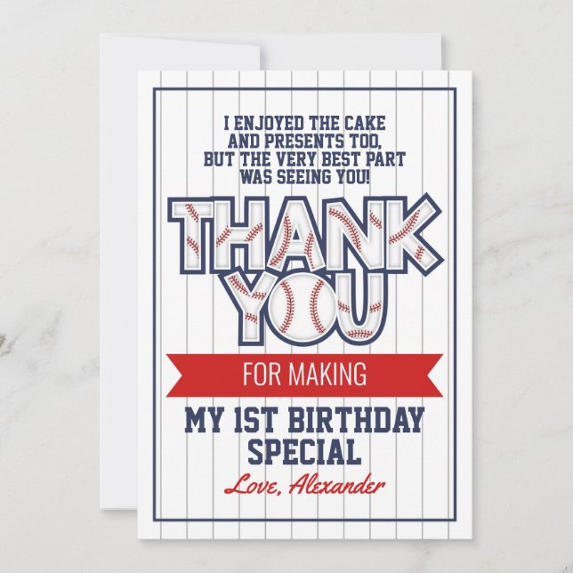 Carte de remerciements d'anniversaire sur le thème (Devant)